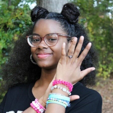 “My center stone is Rose Zircon and I picked that because it’s my favorite color! It symbolizes who I am and fits in with my colorful personality. -Samiaya G.