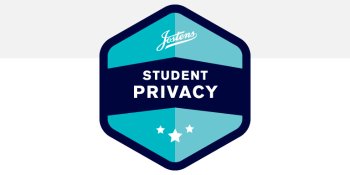 A light blue hexagon icon with student privacy written on it.