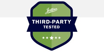 A green shield icon with third-party tested written on it.